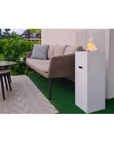 Biocheminée sur pied PATIO blanc mat 95,7 x 26,8 cm