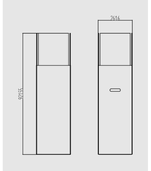 Biocheminée sur pied PATIO blanc mat 95,7 x 26,8 cm