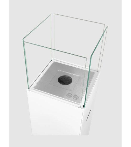 Biocheminée sur pied PATIO blanc mat 95,7 x 26,8 cm