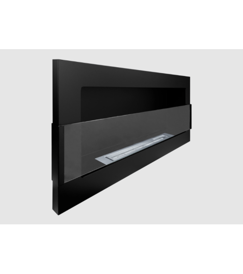 Biocheminée 900 x 400 avec vitre noir structuré