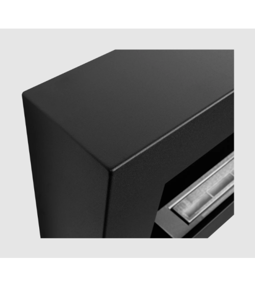 Biochaminé de parede 900x400 Box preto estruturado mate
