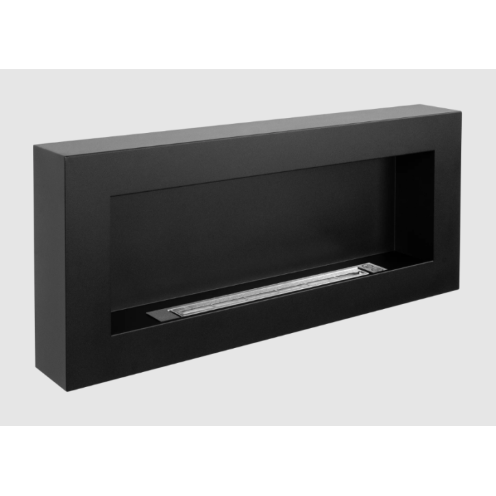 Biocheminée murale 900x400 Box noir structuré mat