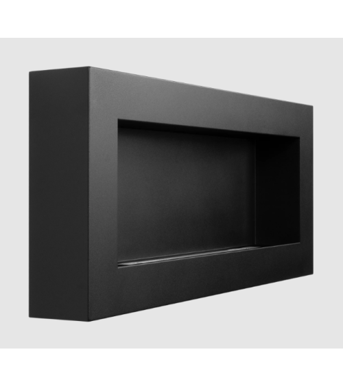 Biocamino da parete 900x400 Box nero strutturato opaco