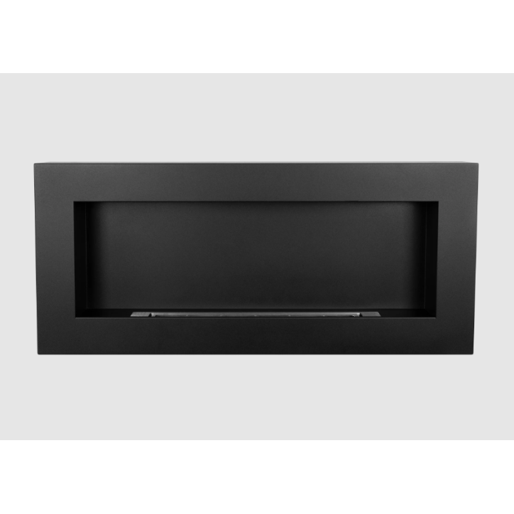 Biocamino da parete 900x400 Box nero strutturato opaco