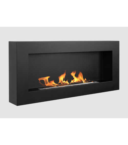 Biochimenea de pared 900x400 Box negro estructurado mate