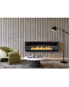 Biochimenea mural con cristal 1200 x 400 negro brillante
