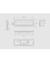 Biocamino da parete con vetro 1200 x 400 nero lucido