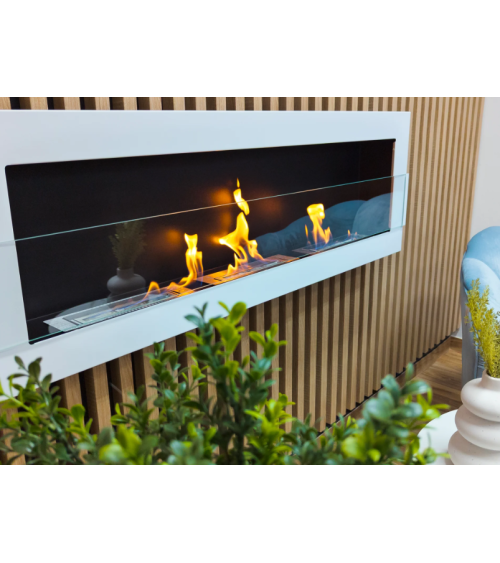 Biolareira de parede 1200 x 400 branco brilhante com vidro