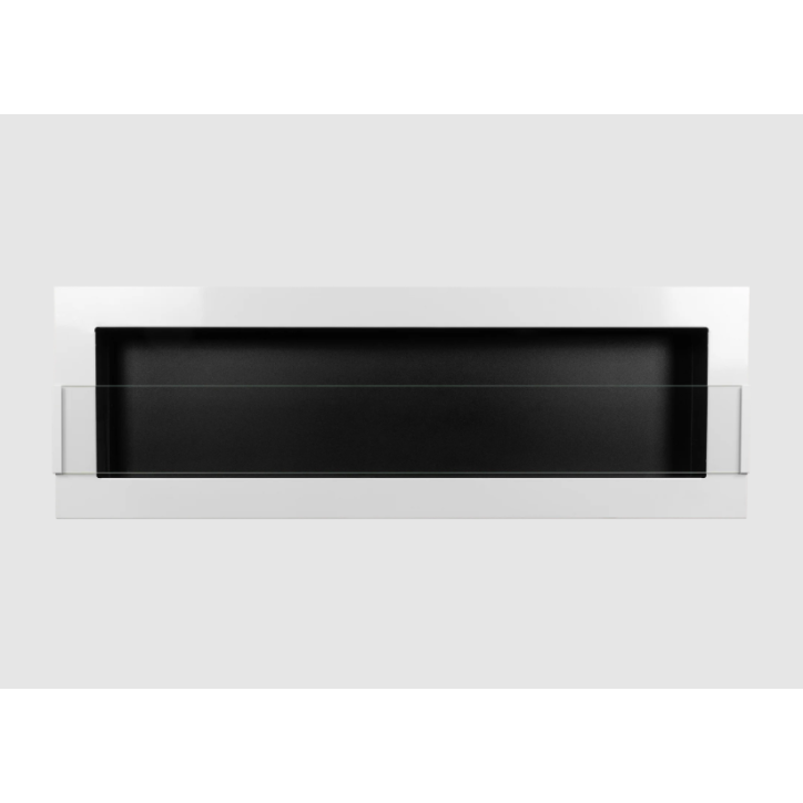 Biocheminée murale 1200 x 400 blanc brillant avec vitre