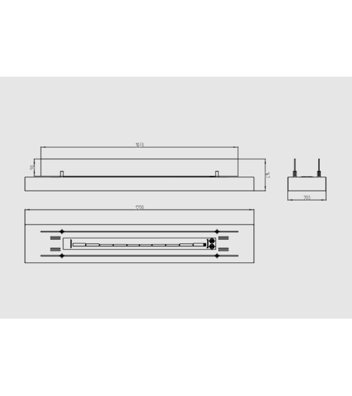 Biolareira de encastre com vidro 1200 mm