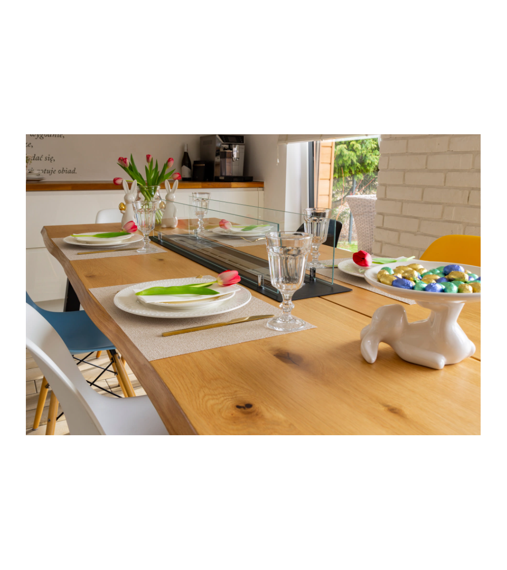 Biocheminée encastrable insert 100 cm noir mat avec vitres