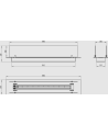 Biolareira de encastre inserto 100 cm preto mate com vidros
