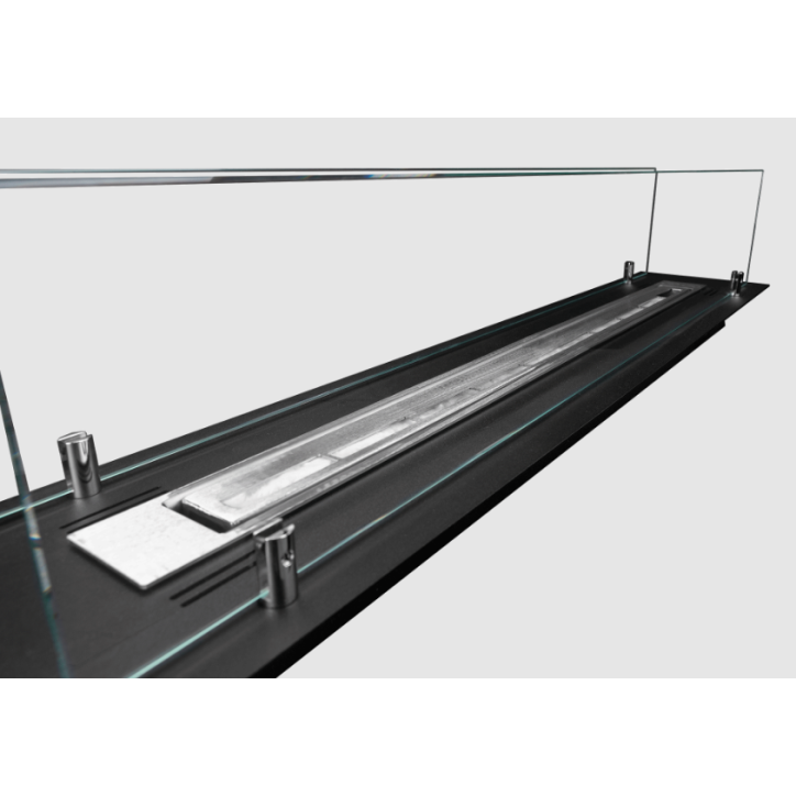 Biocheminée encastrable insert 100 cm noir mat avec vitres Biocheminée encastrable insert 100 cm noir mat avec vitres