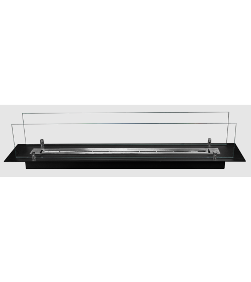Biocheminée encastrable insert 100 cm noir mat avec vitres