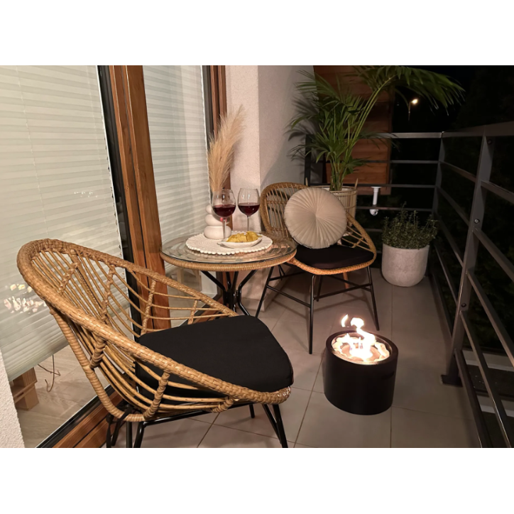 Biocamino de sobremesa Moon Mini negro mate
