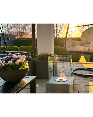 Biocheminée à poser Sunset Garden gris