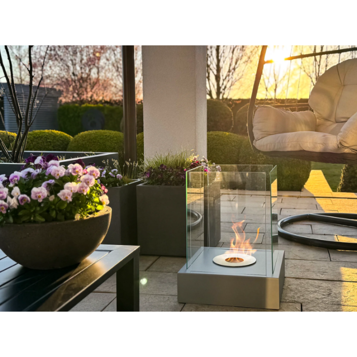 Biocheminée à poser Sunset Garden gris