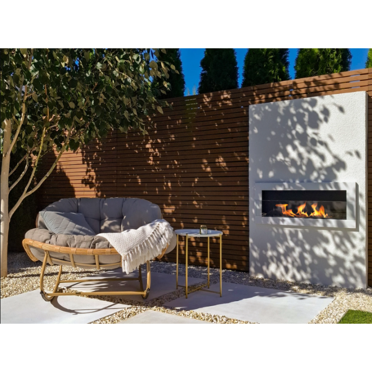 Biocamino 900x400 con cristal blanco brillante