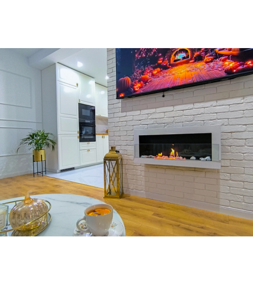Biocamino 900x400 con cristal blanco brillante