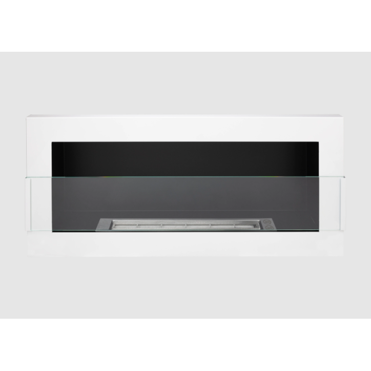 Biocheminée 900x400 avec vitre blanc brillant