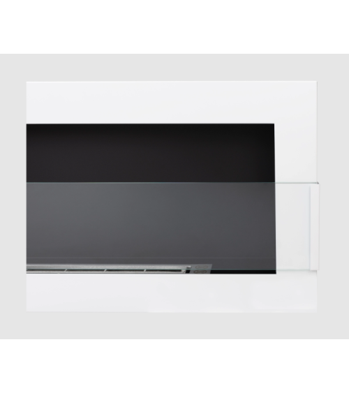 Biocheminée 900x400 avec vitre blanc brillant