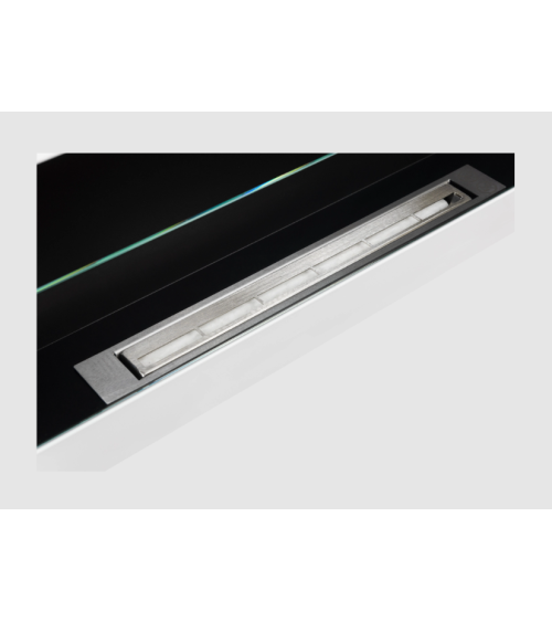 Biocheminée 900x400 avec vitre blanc brillant