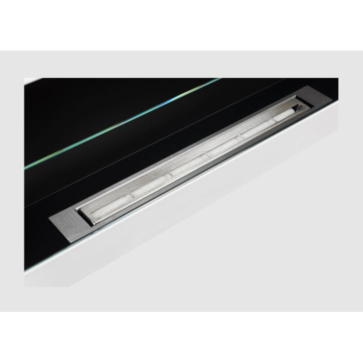 Biocheminée 900x400 avec vitre blanc brillant