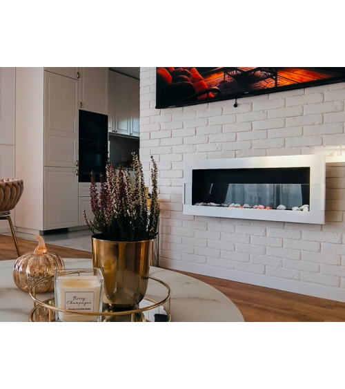Biocamino 900x400 con cristal blanco brillante