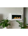 Biocheminée murale avec vitre 900x400 Box blanc structuré mat