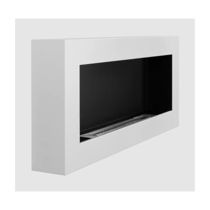 Biocamino a parete 900x400 Box bianco strutturato opaco