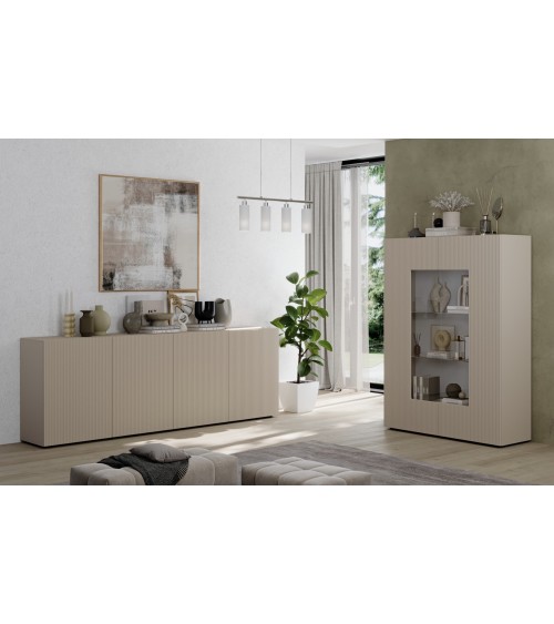 Ensemble Rio cashmere - Buffet & Vitrine vitrée