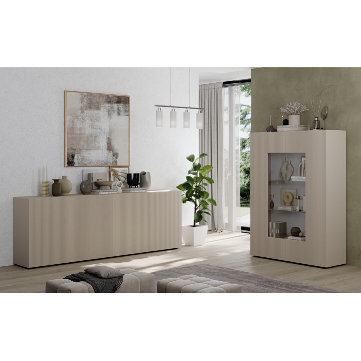 Ensemble Rio cashmere - Buffet & Vitrine vitrée