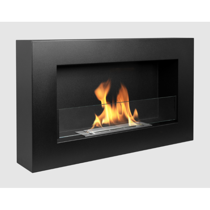 BIOLAREIRA BOX 650X400 PRETA COM VIDRO