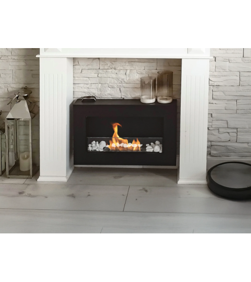 BIOLAREIRA BOX 650X400 PRETA COM VIDRO