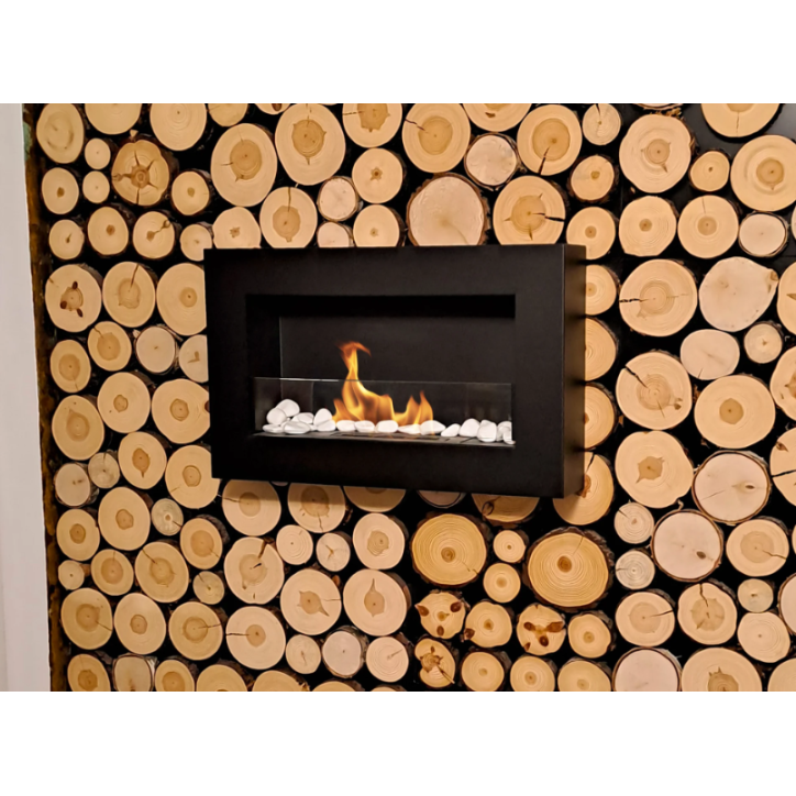 BIOLAREIRA BOX 650X400 PRETA COM VIDRO