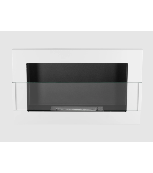 Bio-lareira suspensa com vidro 650x400 branco brilhante