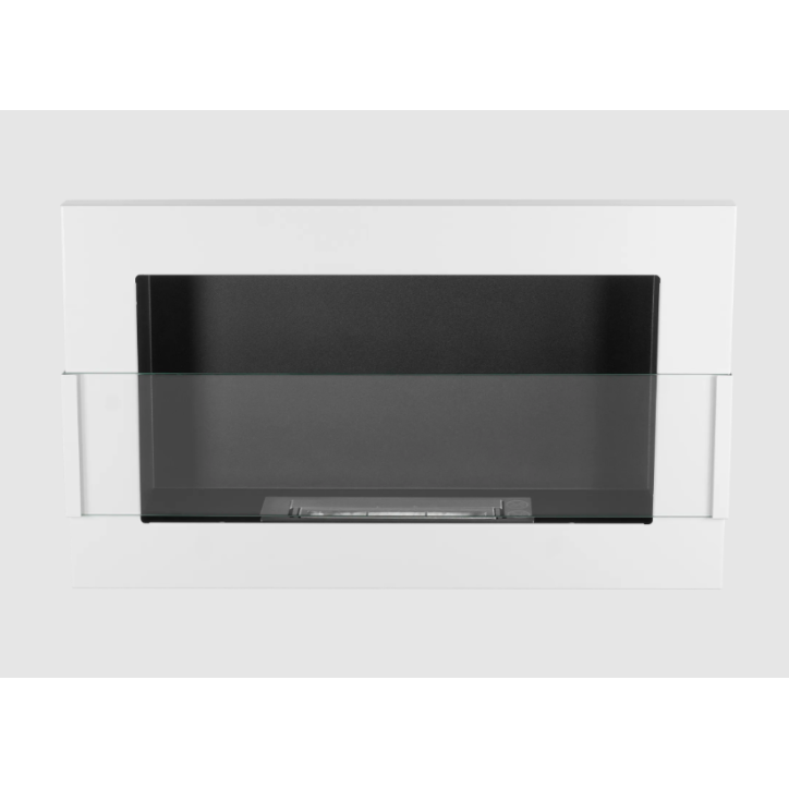 Bio-lareira suspensa com vidro 650x400 branco brilhante