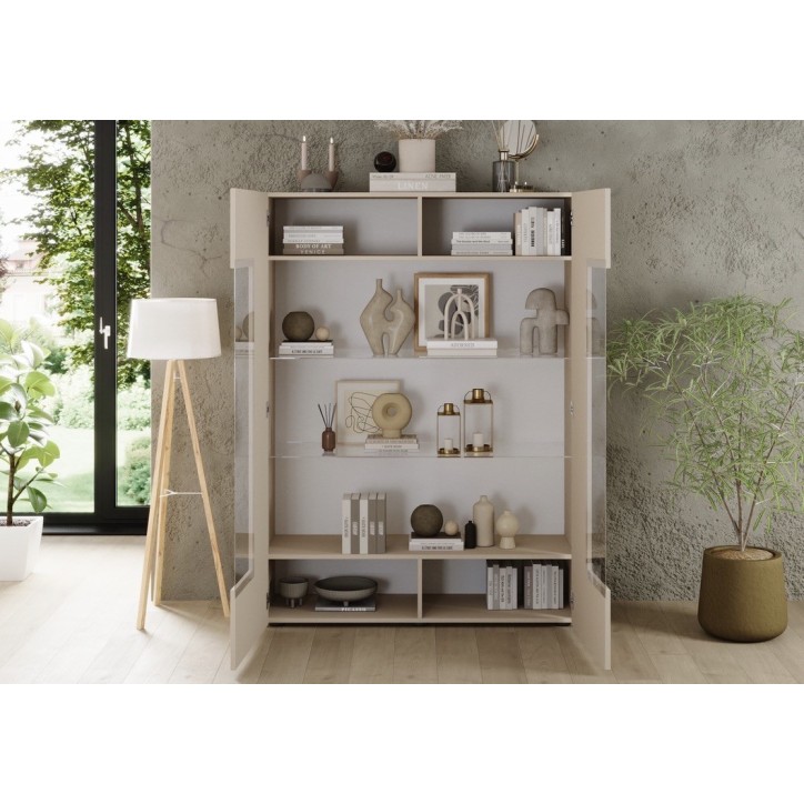 Ensemble Rio cashmere - Buffet & Vitrine vitrée