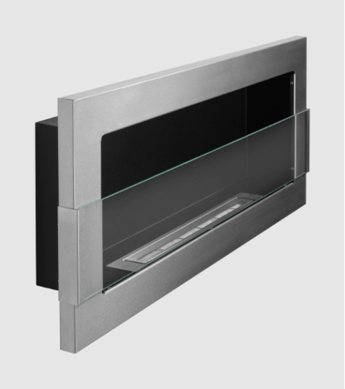 Biocamino sospeso con vetro 900x400 Inox