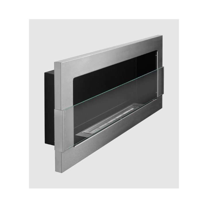 Biocamino sospeso con vetro 900x400 Inox Biocamino sospeso con vetro 900x400 Inox