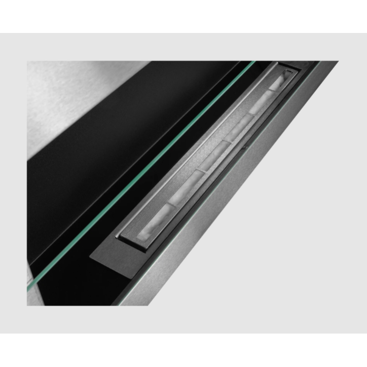 Biocamino sospeso con vetro 900x400 Inox Biocamino sospeso con vetro 900x400 Inox