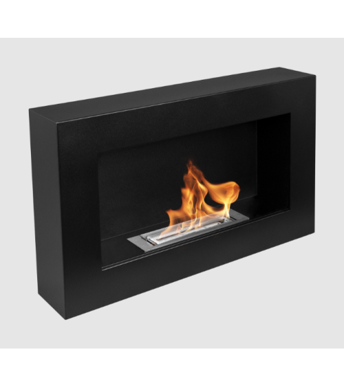 Biocheminée murale 650x400 Box noir structuré mat
