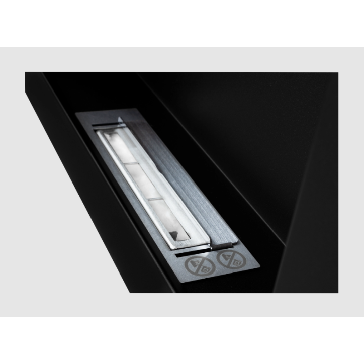Biocamino da parete 650x400 Box nero strutturato opaco
