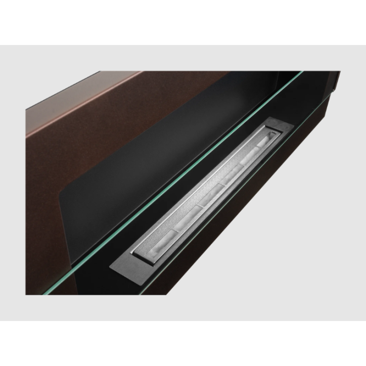 Biocamino da parete con vetro 900x400 marrone