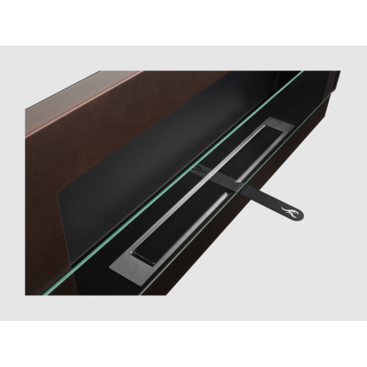 Biocamino da parete con vetro 900x400 marrone