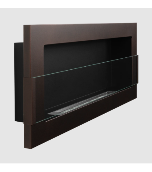 Biochaminé de parede com vidro 900x400 castanho