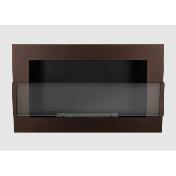 Biolareira de parede com vidro 650x400 castanho estruturado mate