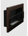 Biochimenea de pared con cristal 650x400 marrón estructurado mate