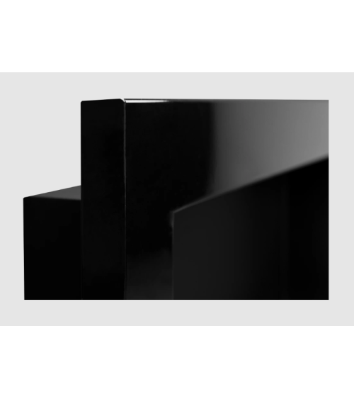 Biochimenea de pared con cristal 900x400 negro brillo