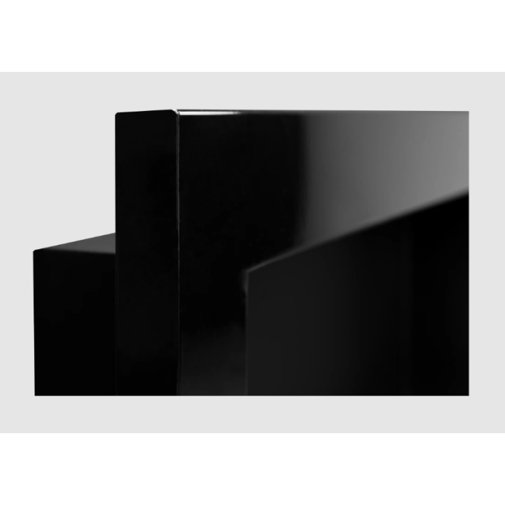 Biocamino da parete con vetro 900x400 nero lucido